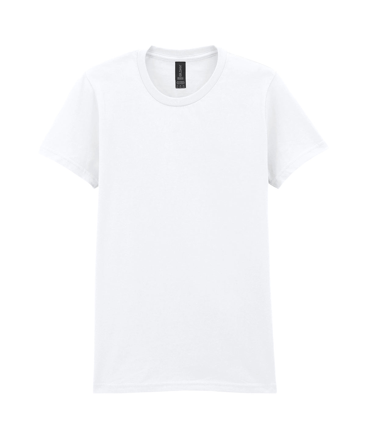 Tryck din logga på T-shirts från Gildan - Anpassa Softstyle midweight t-shirt för damer i färgen Vit för företag, föreningar och privatpersoner