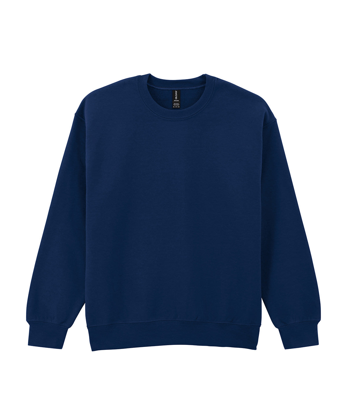 Tryck din logga på Sweatshirts från Gildan - Anpassa DryBlend sweatshirt med rund hals för vuxna i färgen Marinblå för företag, föreningar och privatpersoner