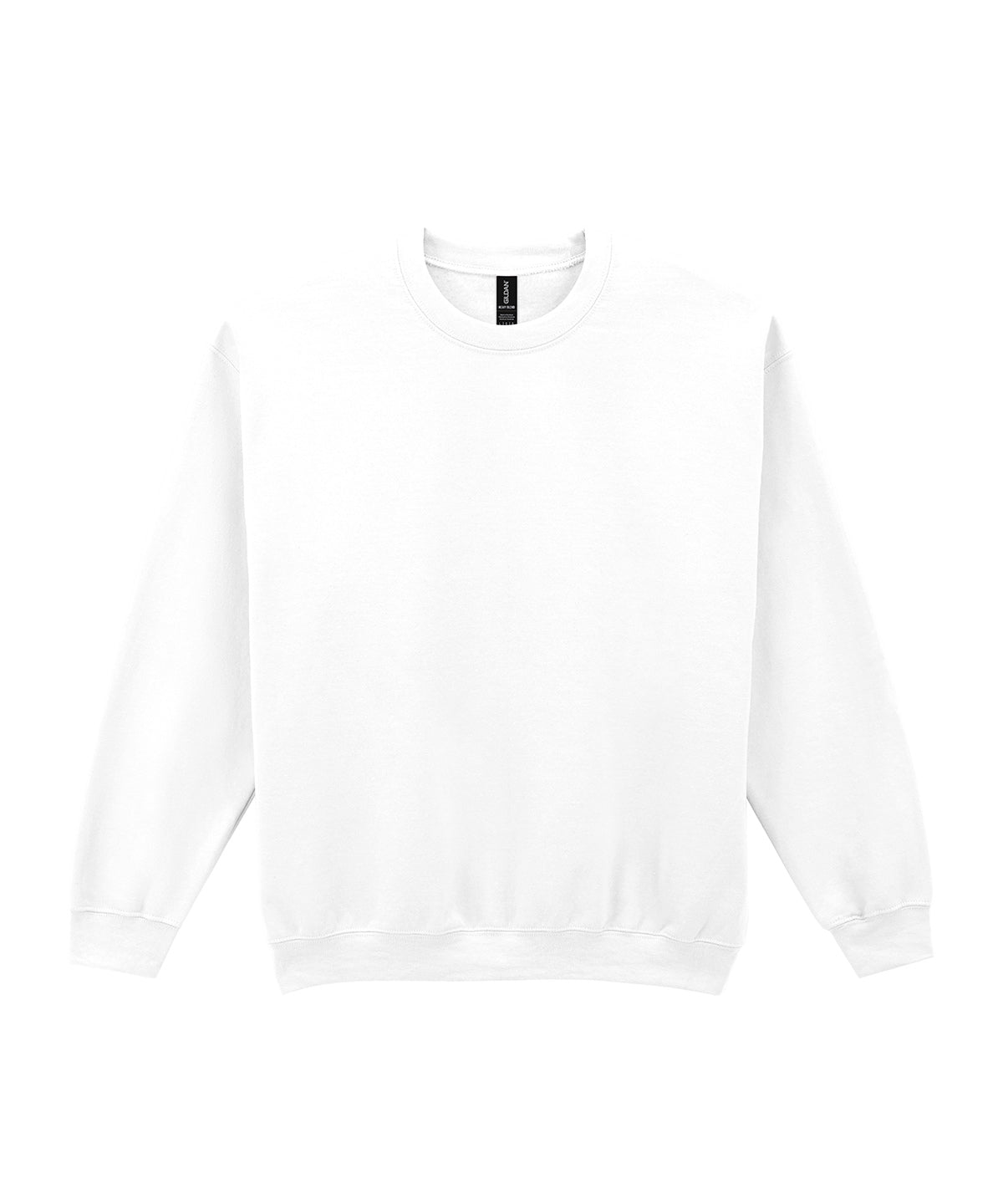 Tryck din logga på Sweatshirts från Gildan - Anpassa Sweatshirt med rund hals för vuxna i Heavy Blend i färgen Vit för företag, föreningar och privatpersoner