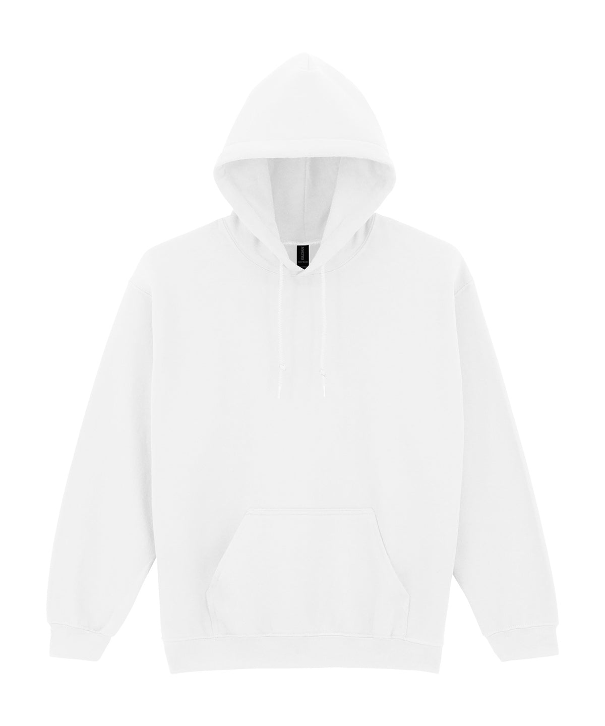 Tryck din logga på Hoodies från Gildan - Anpassa Luvtröja i kraftig blandning i färgen Vit för företag, föreningar och privatpersoner