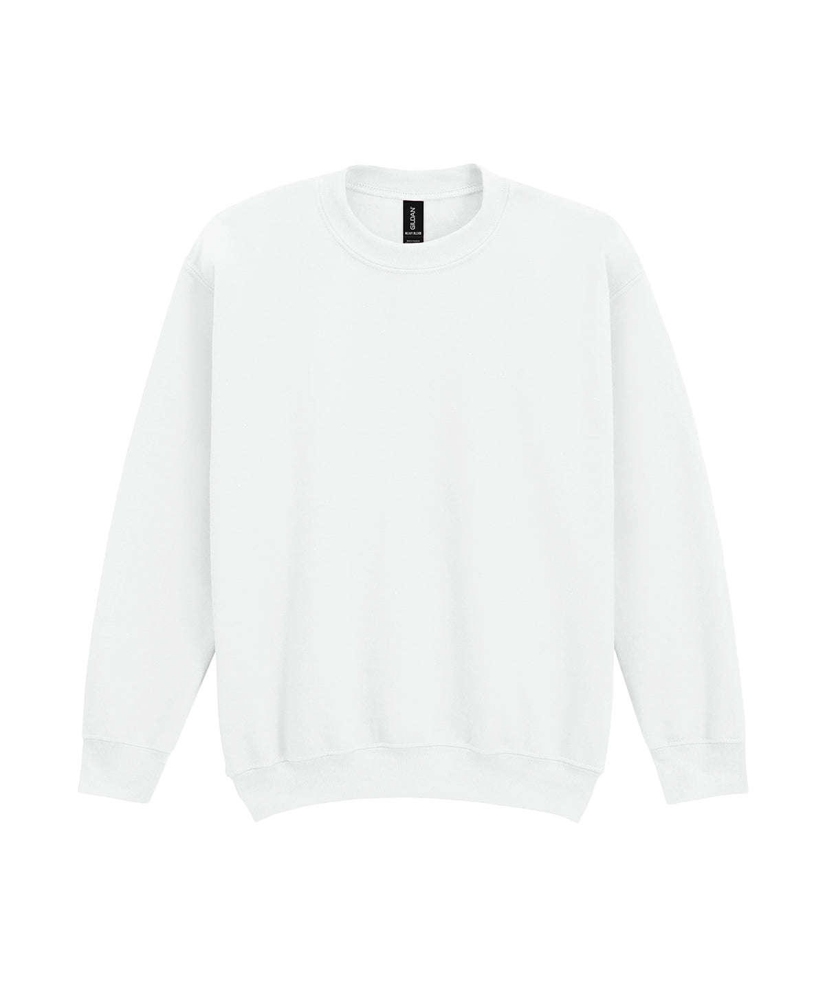 Tryck din logga på Sweatshirts från Gildan - Anpassa Sweatshirt med rund hals för ungdomar i Heavy Blend i färgen Vit för företag, föreningar och privatpersoner