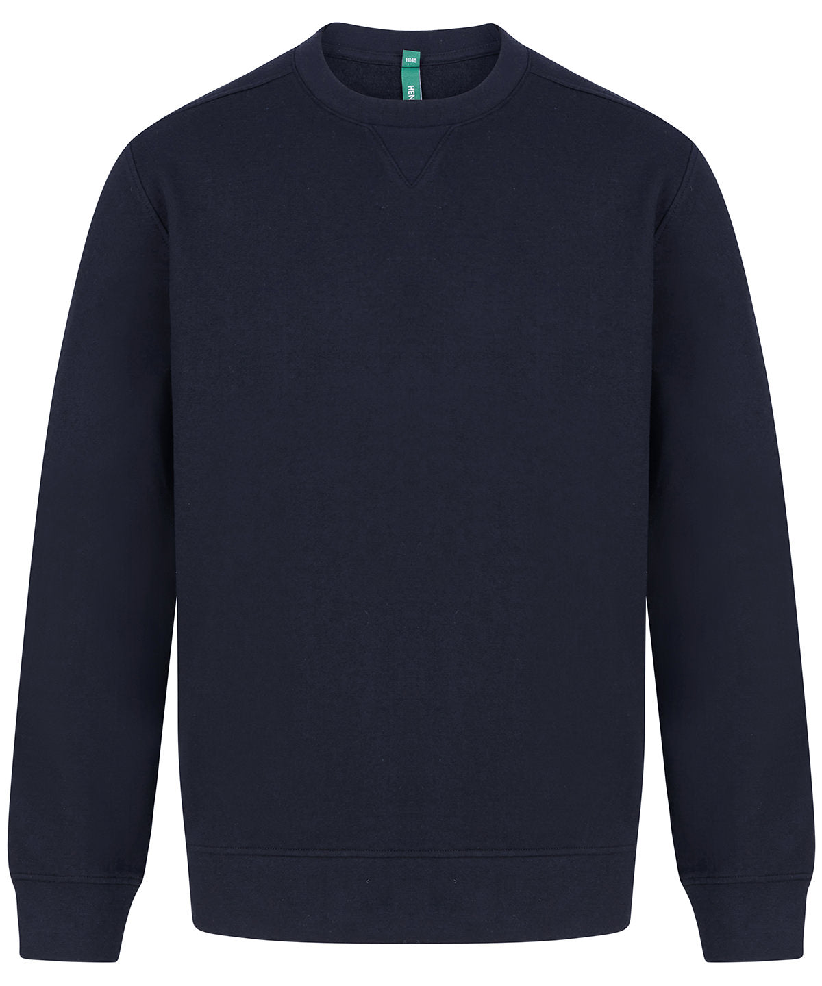 Tryck din logga på Sweatshirts från Henbury - Anpassa Hållbar sweatshirt i unisexmodell i färgen Marinblå för företag, föreningar och privatpersoner
