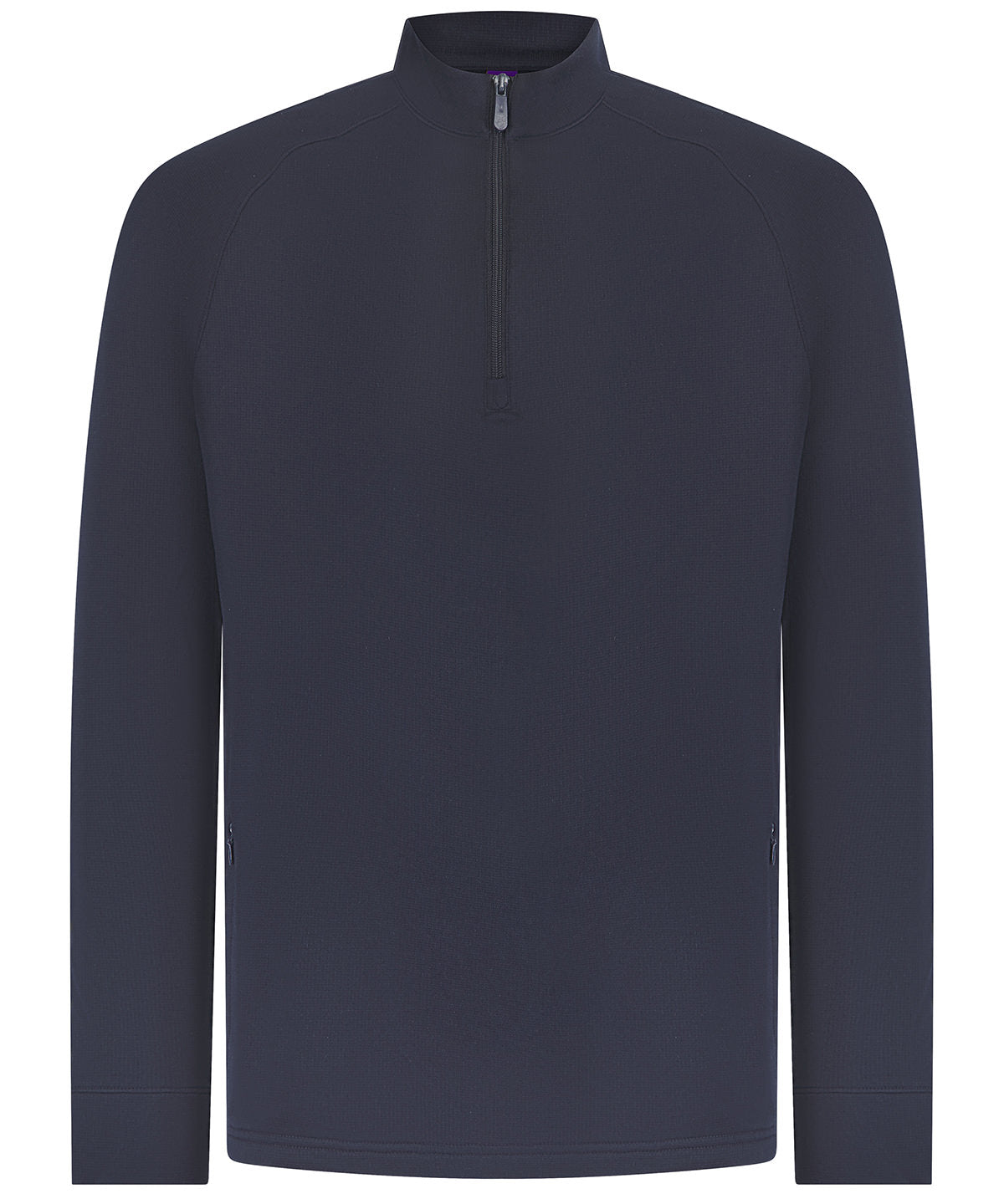 Tryck din logga på Sweatshirts från Henbury - Anpassa dragkedja med fukttransporterande yta i färgen Marinblå för företag, föreningar och privatpersoner