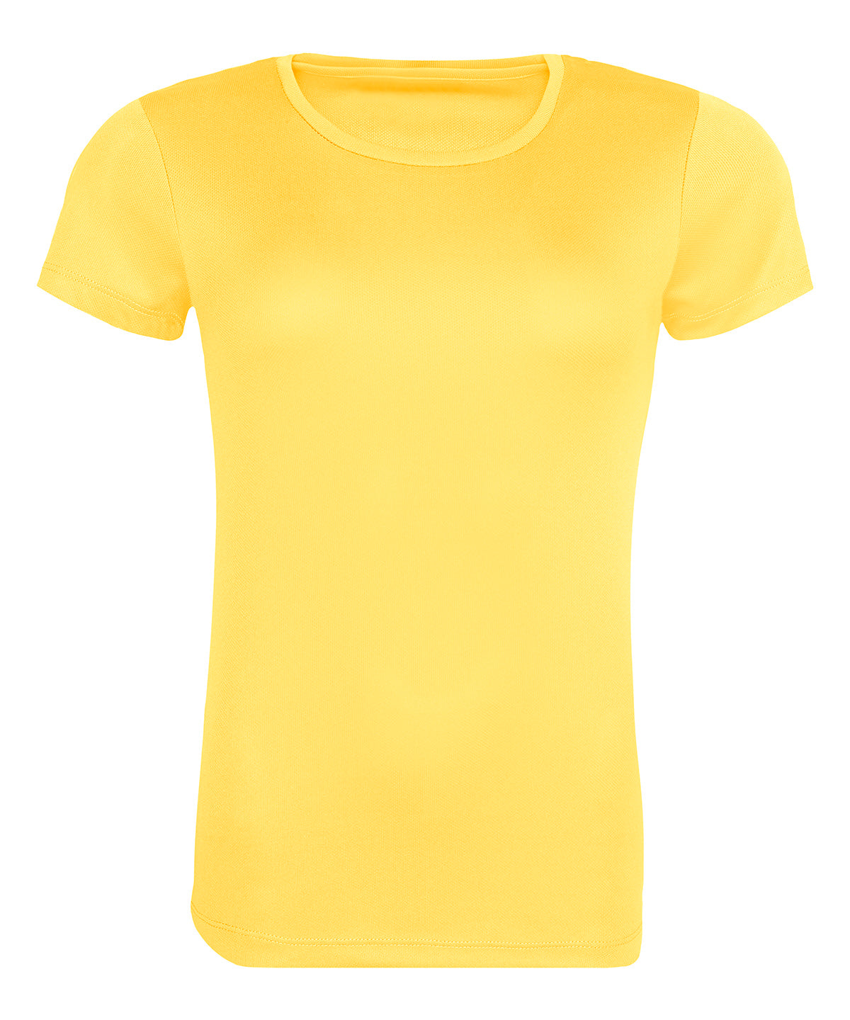 Tryck din logga på T-shirts från AWDis Just Cool - Anpassa Återvunnen cool T för damer i färgen Ljusgul för företag, föreningar och privatpersoner