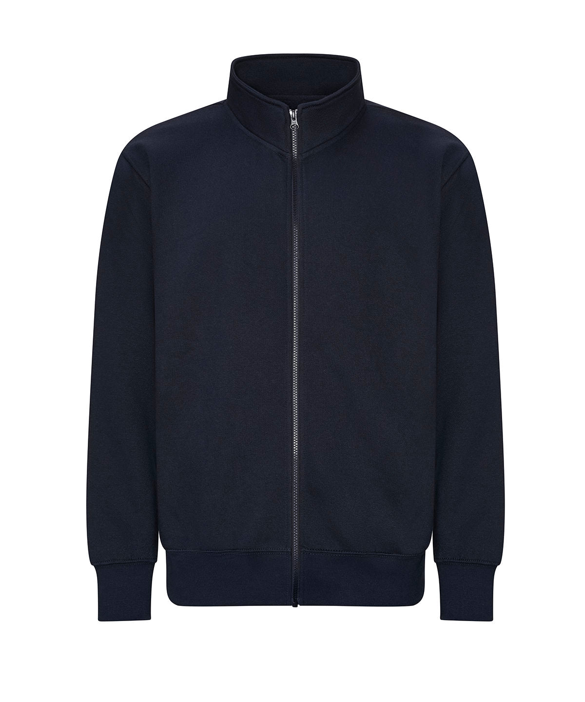 Tryck din logga på Sweatshirts från AWDis Just Hoods - Anpassa Campus sweatshirt med full dragkedja i färgen Marinblå för företag, föreningar och privatpersoner