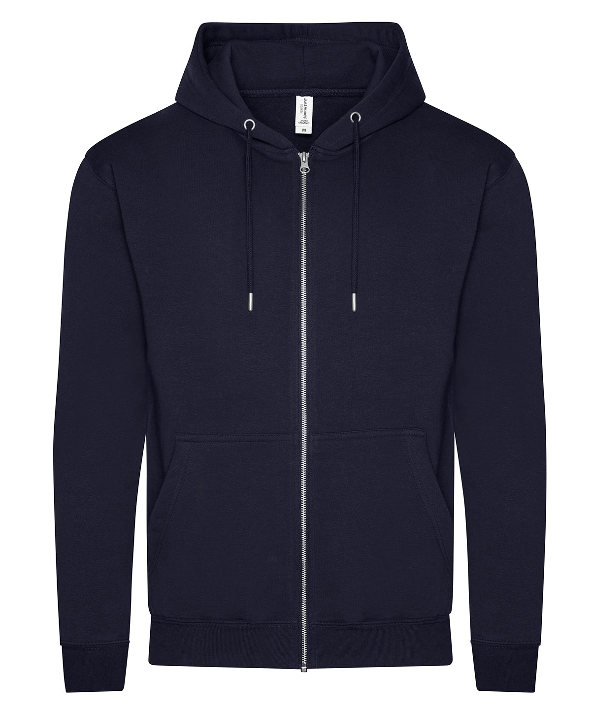 Tryck din logga på Hoodies från AWDis Just Hoods - Anpassa Ekologisk zoodie i färgen Marinblå för företag, föreningar och privatpersoner