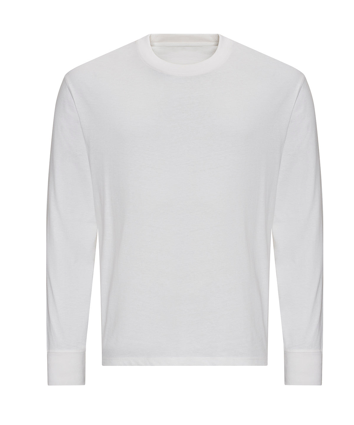 Tryck din logga på T-shirts från AWDis Just T's - Anpassa Oversize 100 långärmad T i färgen Vit för företag, föreningar och privatpersoner