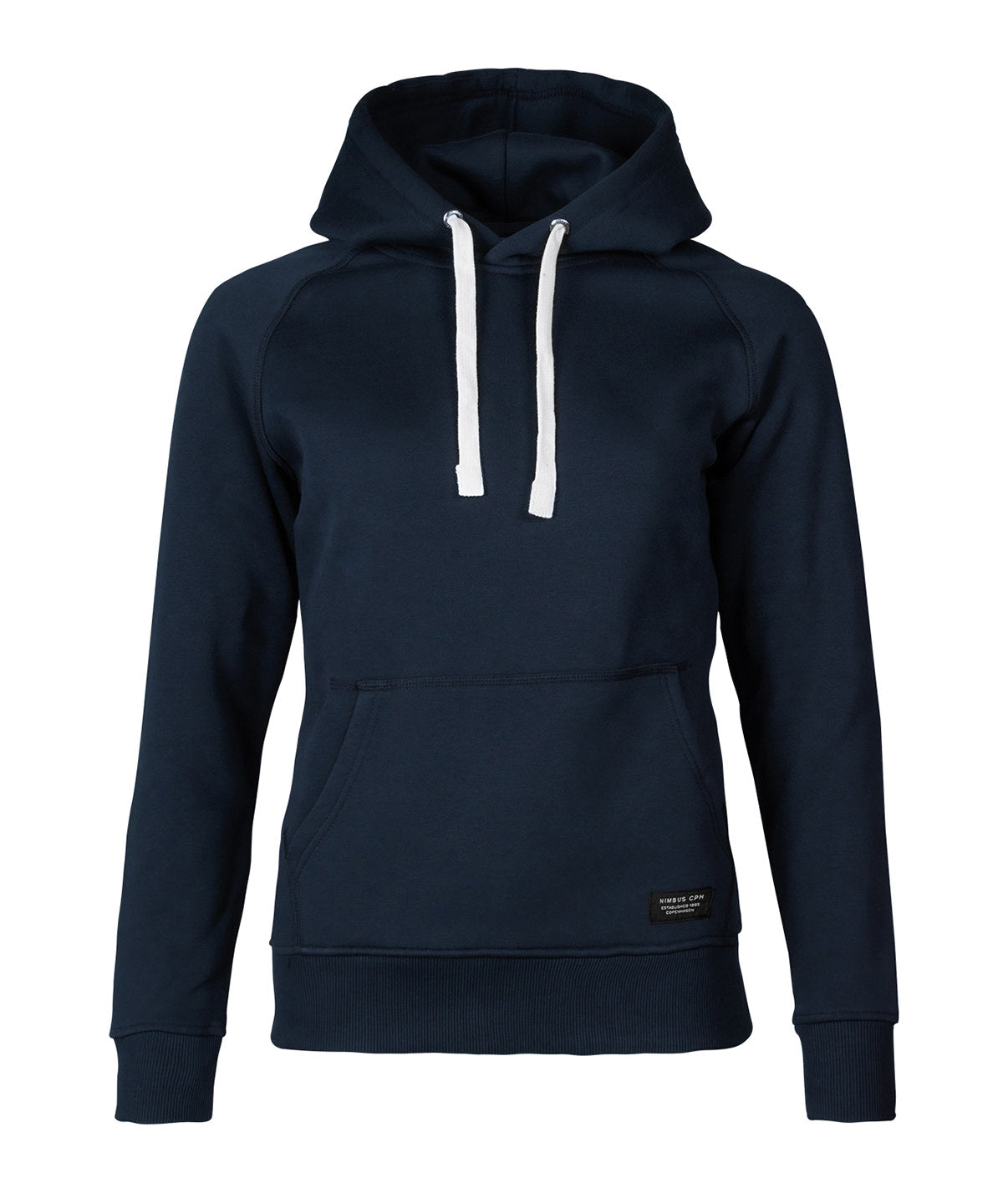 Tryck din logga på Hoodies från Nimbus - Anpassa Dam Brownsville fashionabla huvtröja med huva i färgen Marinblå för företag, föreningar och privatpersoner