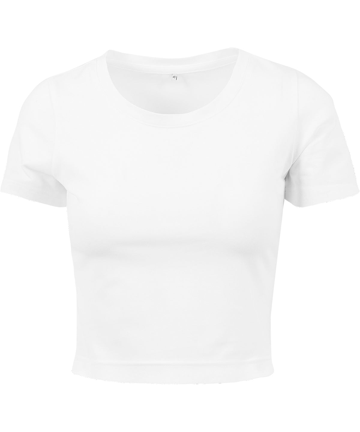 Tryck din logga på T-shirts från New Morning Studios - Anpassa Dam croppad t-shirt i färgen Vit för företag, föreningar och privatpersoner