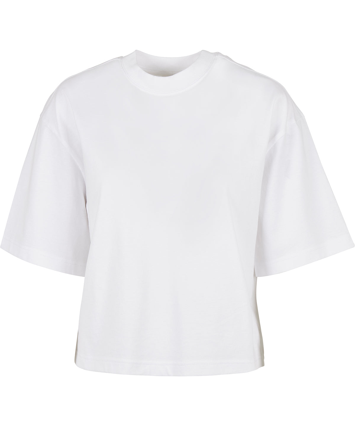 Tryck din logga på T-shirts från New Morning Studios - Anpassa Dam överdimensionerad t-shirt i färgen Vit för företag, föreningar och privatpersoner