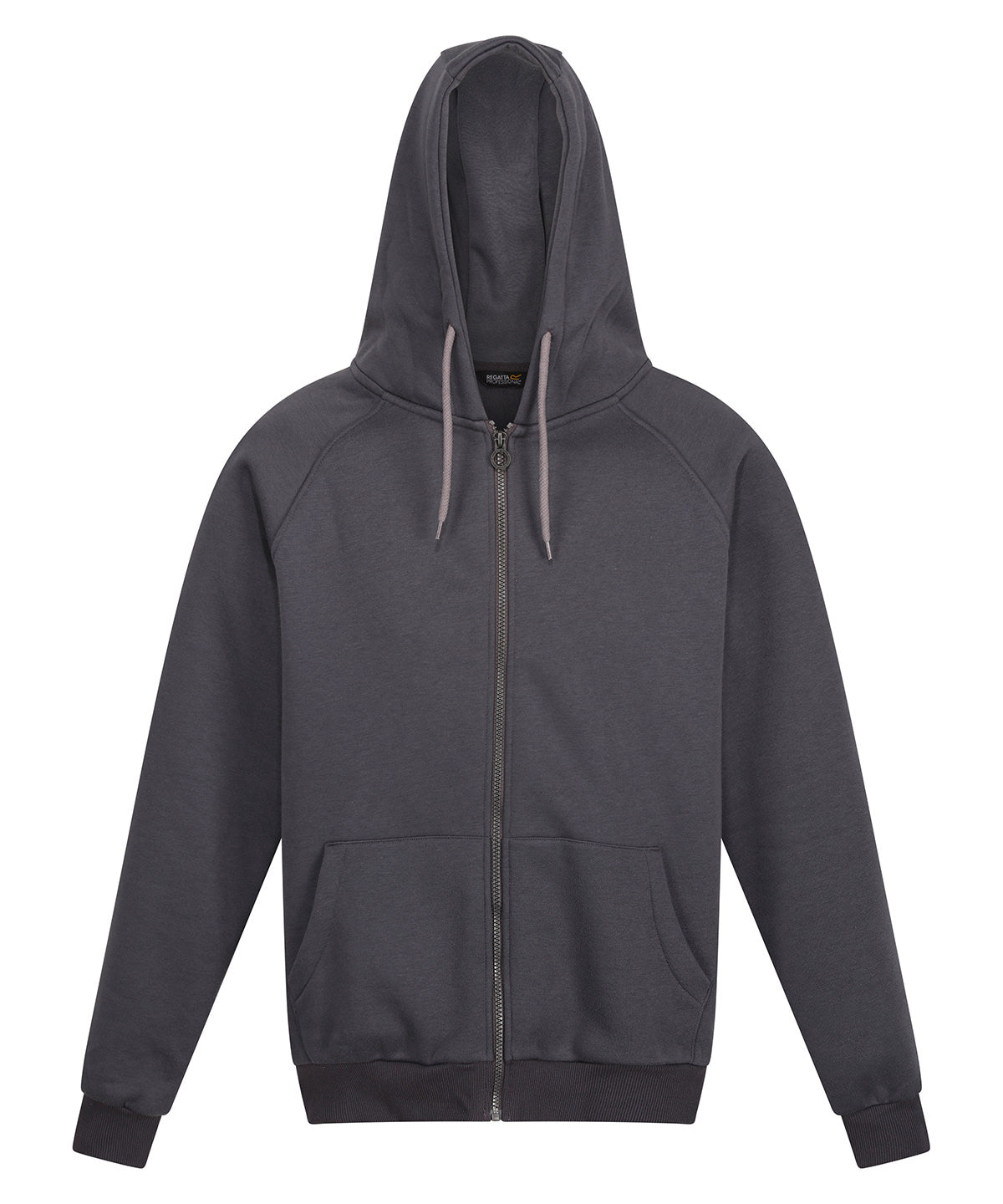 Tryck din logga på Hoodies från Regatta Professional - Anpassa Pro huvtröja med dragkedja i färgen Mörkgrå för företag, föreningar och privatpersoner