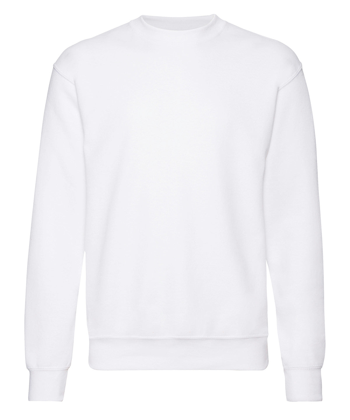 Tryck din logga på Sweatshirts från Fruit of the Loom - Anpassa Klassisk 80/20-sweatshirt med set-in i färgen Vit för företag, föreningar och privatpersoner