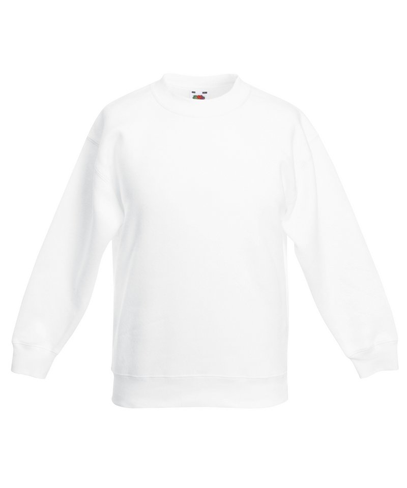Tryck din logga på Sweatshirts från Fruit of the Loom - Anpassa Premium-sweatshirt med set-in för barn i färgen Vit för företag, föreningar och privatpersoner