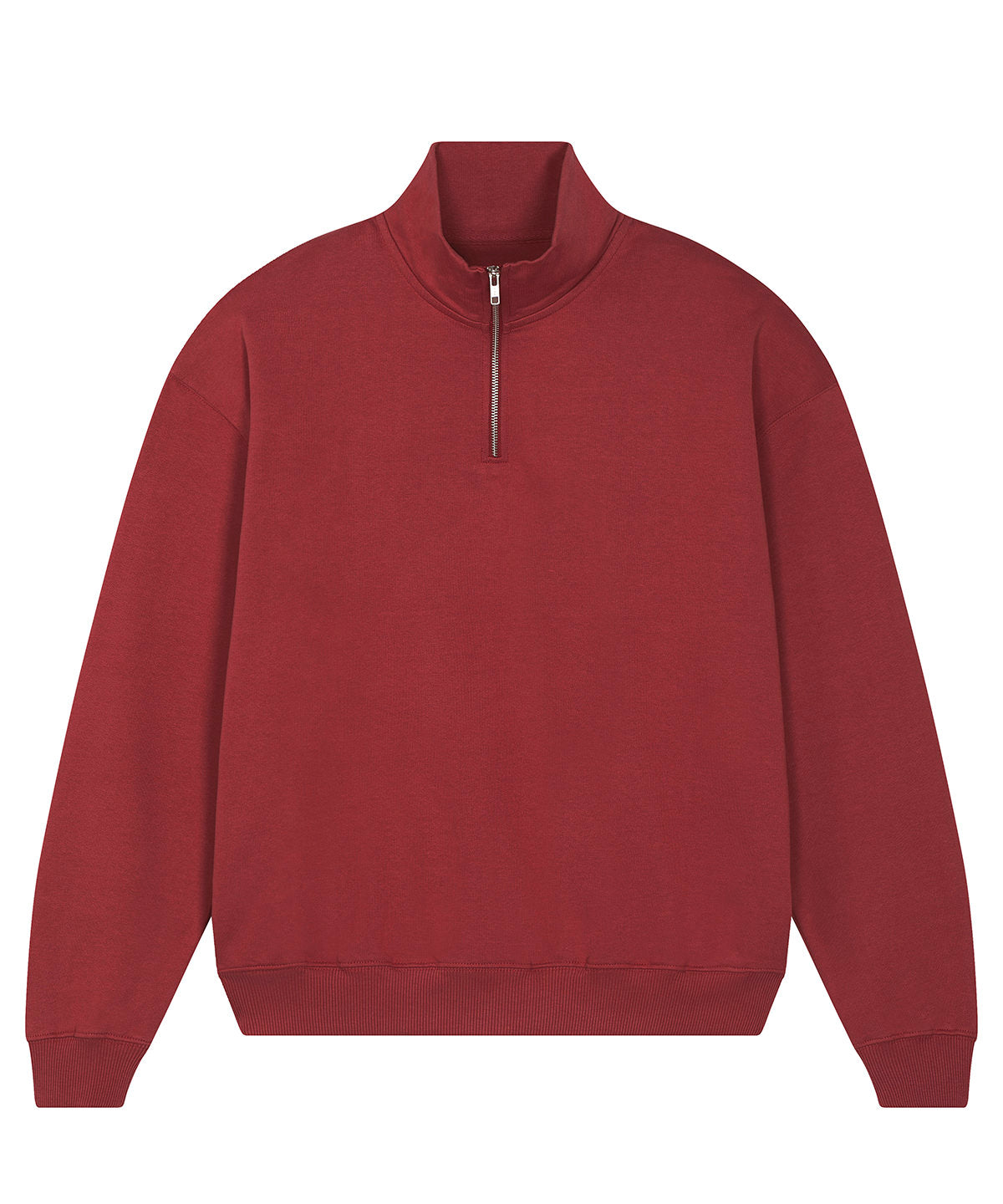 Tryck din logga på Sweatshirts från Stanley/Stella - Anpassa Unisex Miller dry tröja med 1/4 dragkedja i färgen Mörkröd för företag, föreningar och privatpersoner