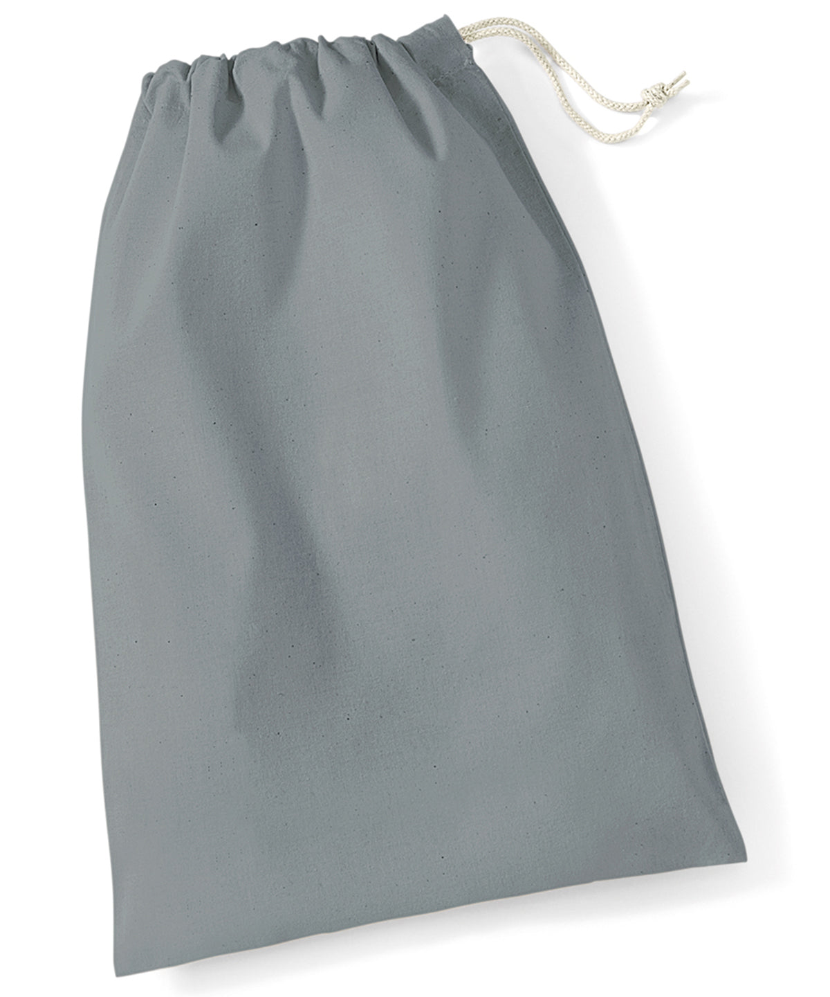 Tryck din logga på Väskor från Westford Mill - Anpassa Packpåse i bomull i färgen Mellangrå för företag, föreningar och privatpersoner