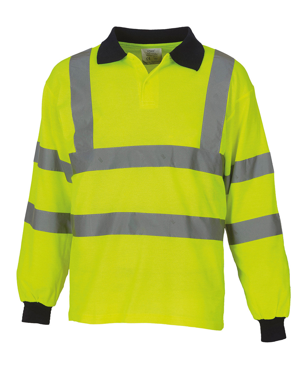 Tryck din logga på Piké från Yoko - Anpassa Piké med lång ärm och Hi-vis i färgen för företag, föreningar och privatpersoner
