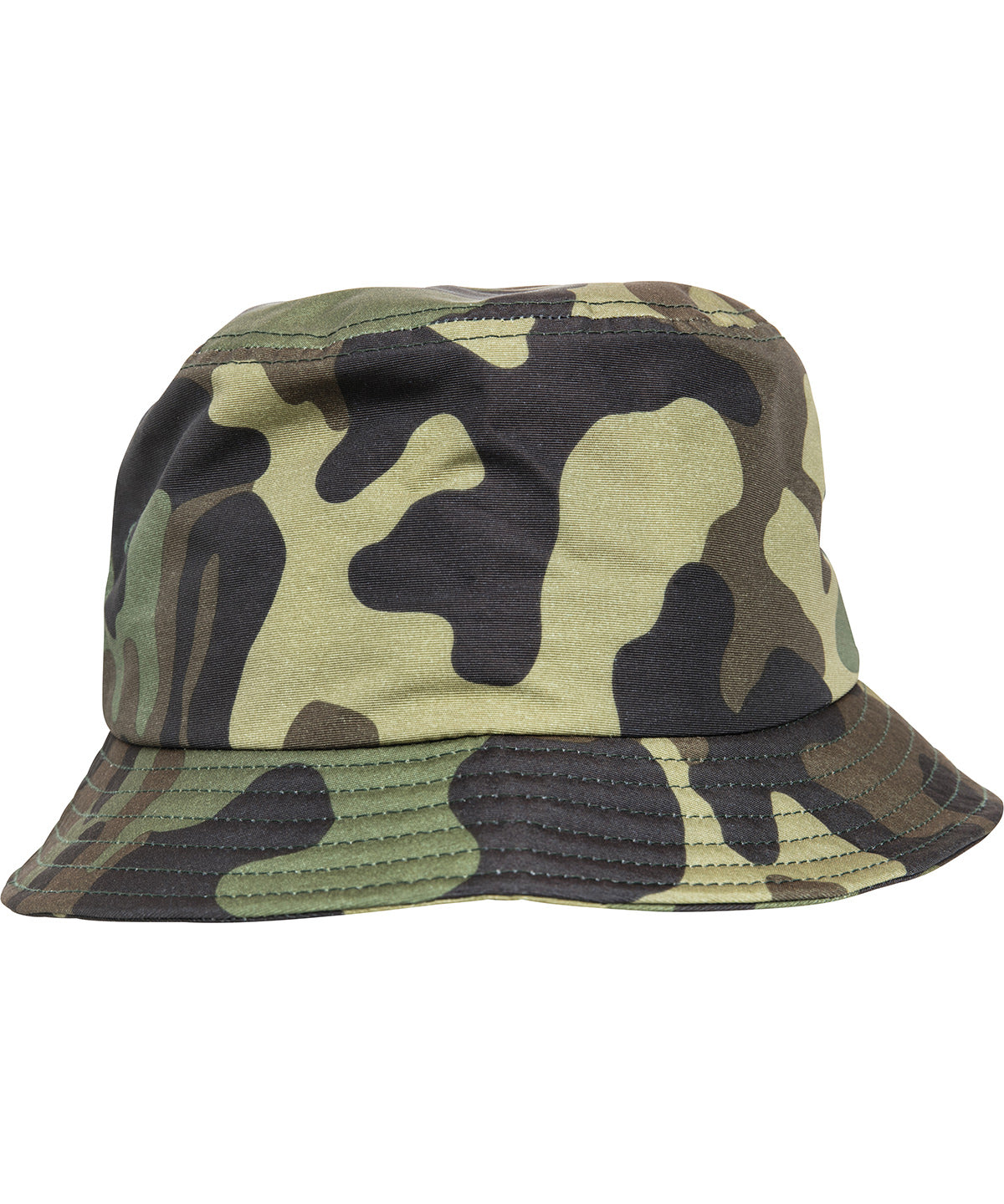 Tryck din logga på Hattar från Flexfit by Yupoong - Anpassa Camo bucket hat i färgen för företag, föreningar och privatpersoner
