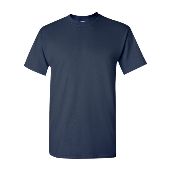 Tryck din logga på T-shirts design från Gildan - Anpassa Gildan Heavy Cotton™ 5000 – Klassisk Basic T-shirt i Slitstarkt Material i färgen Navy för företag, föreningar och privatpersoner