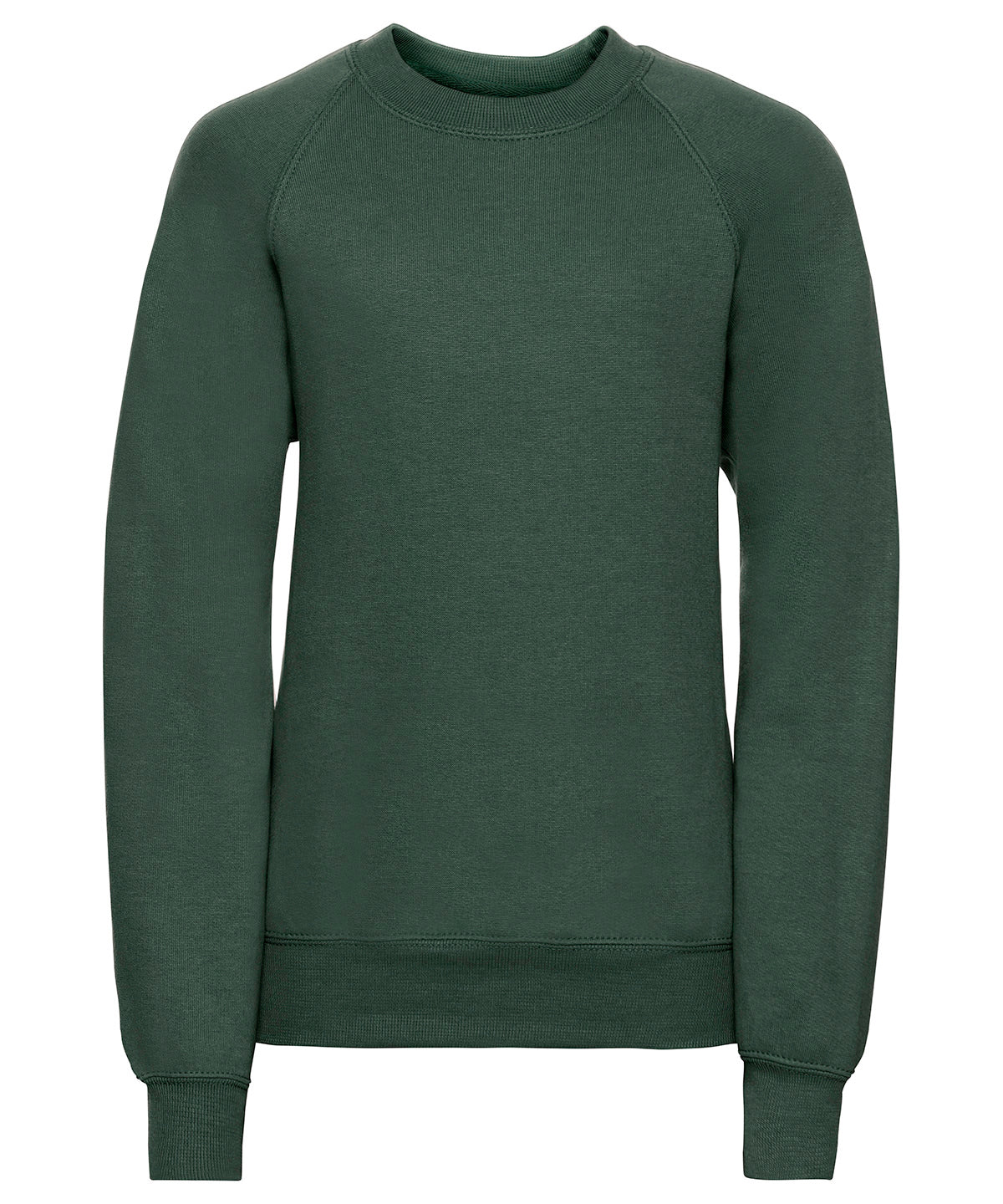 Tryck din logga på Sweatshirts från Russell Europe - Anpassa (7620B) Sweatshirt med raglanärm för barn i färgen Djup grön för företag, föreningar och privatpersoner