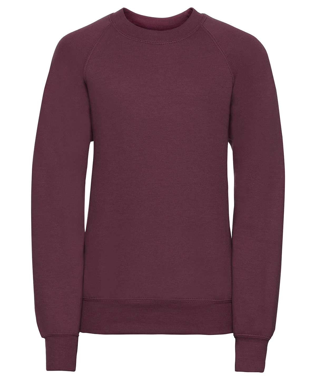 Tryck din logga på Sweatshirts från Russell Europe - Anpassa (7620B) Sweatshirt med raglanärm för barn i färgen Burgundy för företag, föreningar och privatpersoner