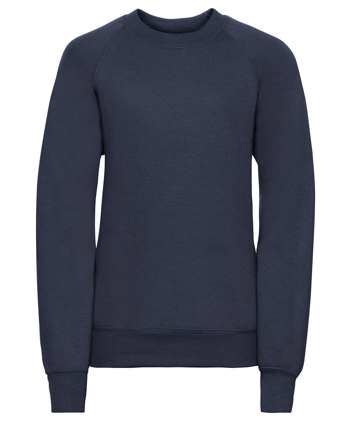 Tryck din logga på Sweatshirts från Russell Europe - Anpassa (7620B) Sweatshirt med raglanärm för barn i färgen Marinblå för företag, föreningar och privatpersoner