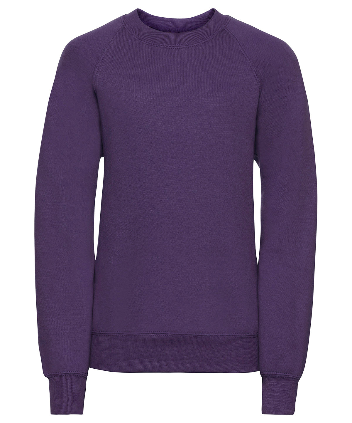 Tryck din logga på Sweatshirts från Russell Europe - Anpassa (7620B) Sweatshirt med raglanärm för barn i färgen Mörk lila för företag, föreningar och privatpersoner