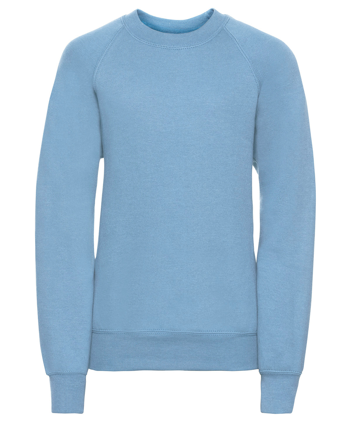 Tryck din logga på Sweatshirts från Russell Europe - Anpassa (7620B) Sweatshirt med raglanärm för barn i färgen Himmelblå för företag, föreningar och privatpersoner