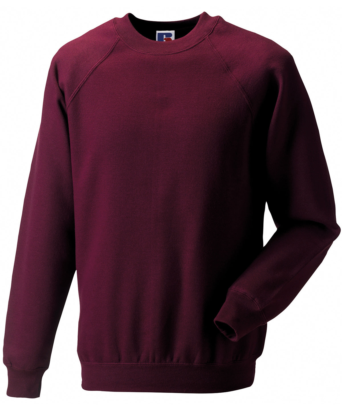 Tryck din logga på Sweatshirts från Russell Europe - Anpassa (7620M) Klassisk sweatshirt i färgen Burgundy för företag, föreningar och privatpersoner