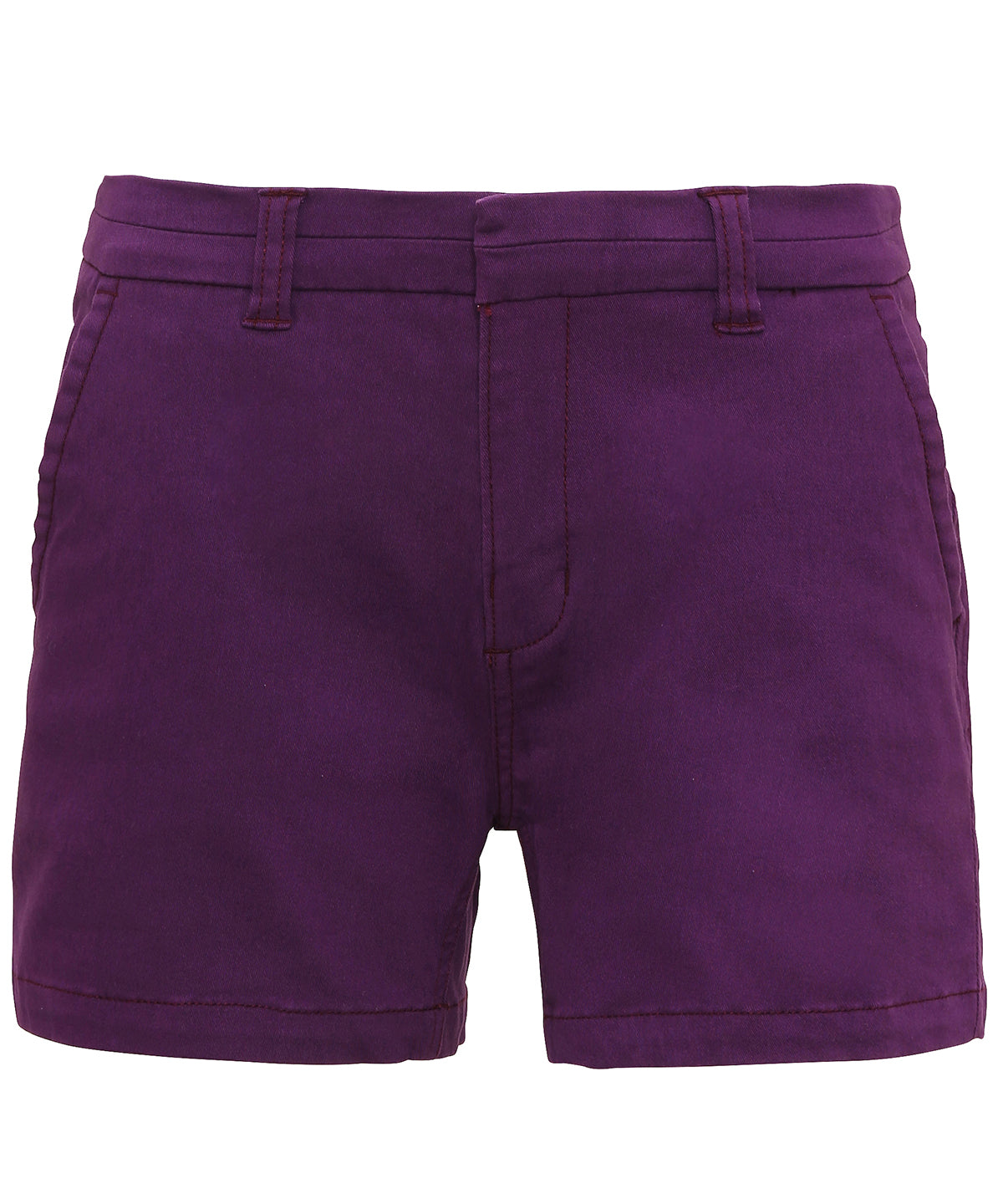 Tryck din logga på Shorts från Asquith & Fox - Anpassa (AQ061) Chino shorts för dam i färgen Mörk lila för företag, föreningar och privatpersoner