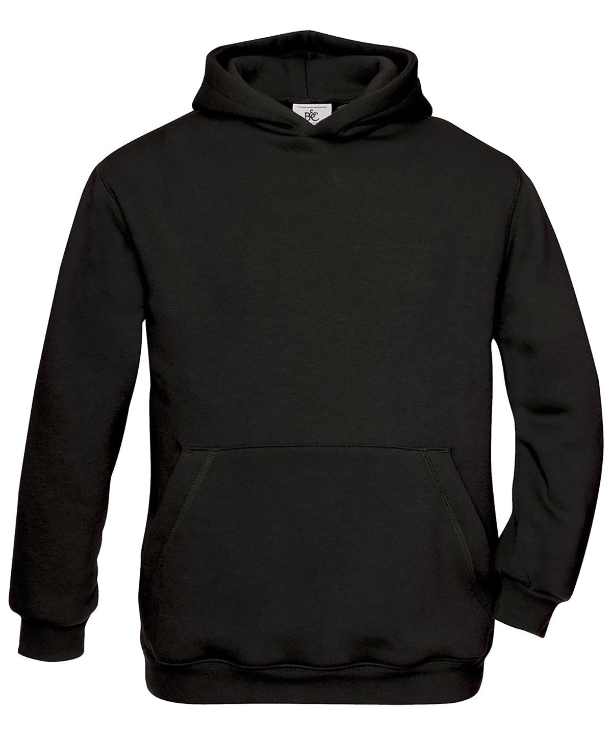 Tryck din logga på Hoodies från B&C Collection - Anpassa (B420B) B&C Hooded /barn i färgen Svart för företag, föreningar och privatpersoner