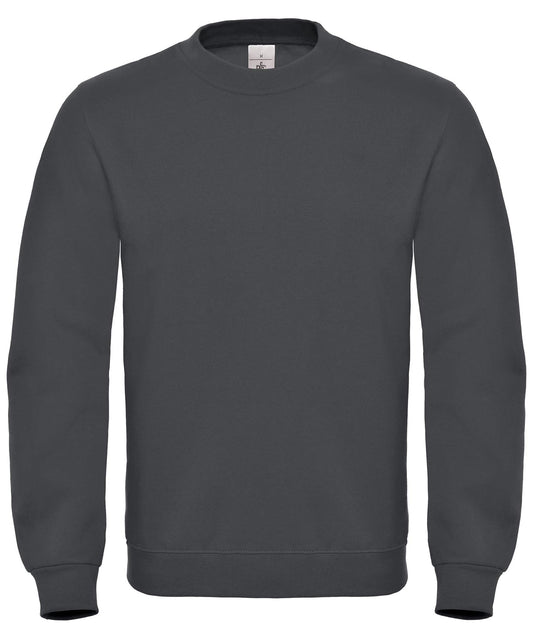 Tryck din logga på Sweatshirts från B&C Collection - Anpassa (BA404) B&C ID.002 Sweatshirt i färgen Mörkgrå för företag, föreningar och privatpersoner