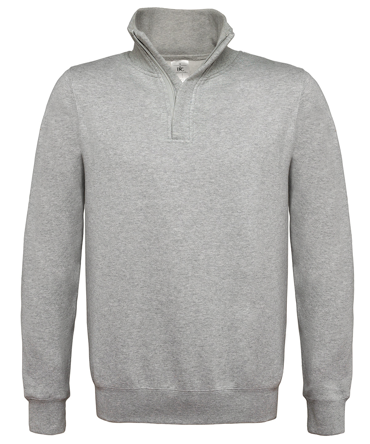 Tryck din logga på Sweatshirts från B&C Collection - Anpassa (BA406) B&C ID.004 sweatshirt med dragkedja i färgen Ljunggrå för företag, föreningar och privatpersoner