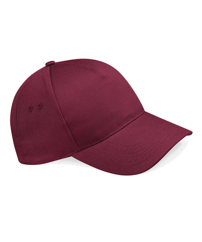Tryck din logga på Kepsar från Beechfield - Anpassa Ultimate 5-panel keps i färgen Burgundy One Size för företag, föreningar och privatpersoner