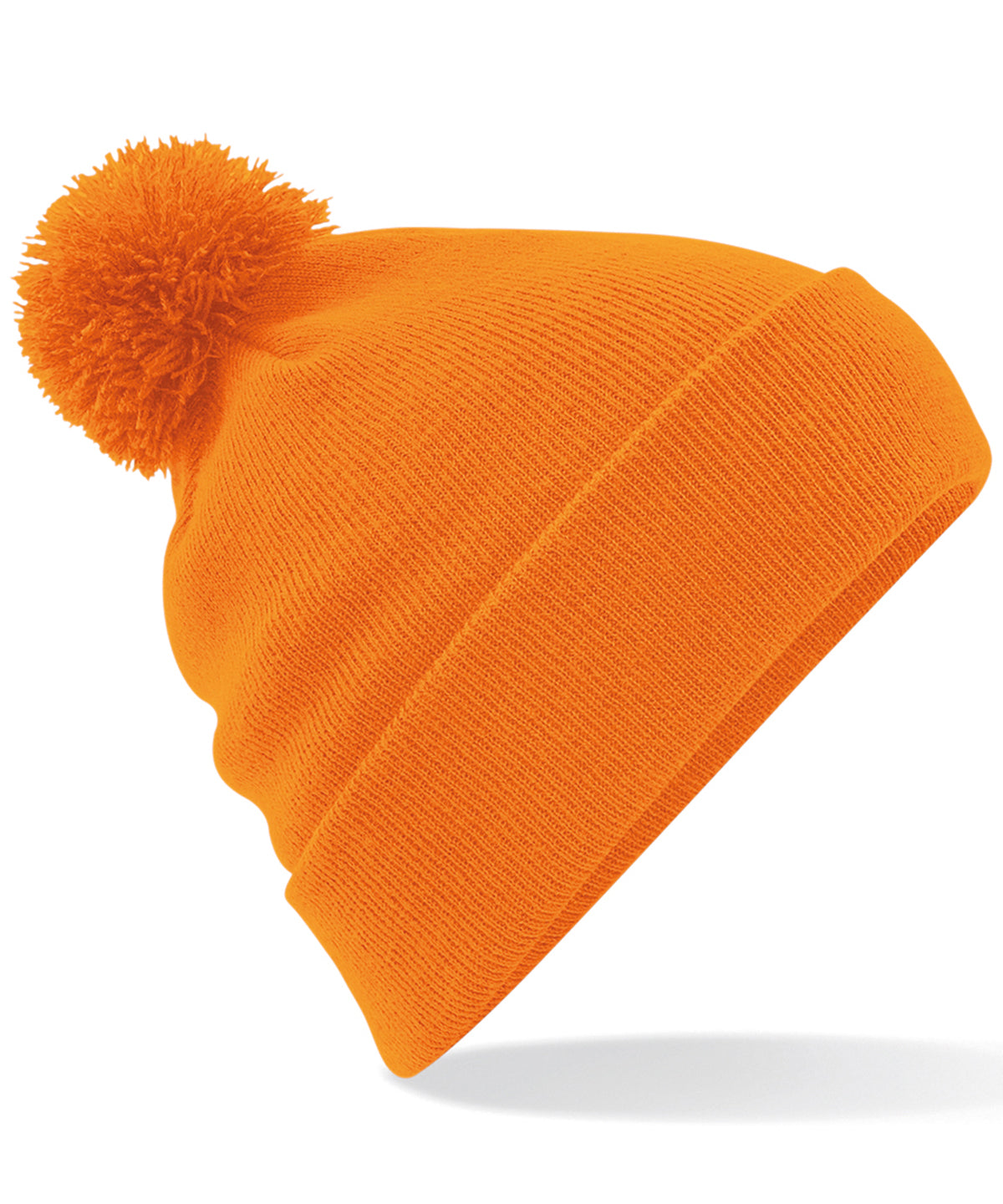 Tryck din logga på Mössor från Beechfield - Anpassa (BC426) Original pom pom-mössa i färgen Mellan Orange One Size för företag, föreningar och privatpersoner