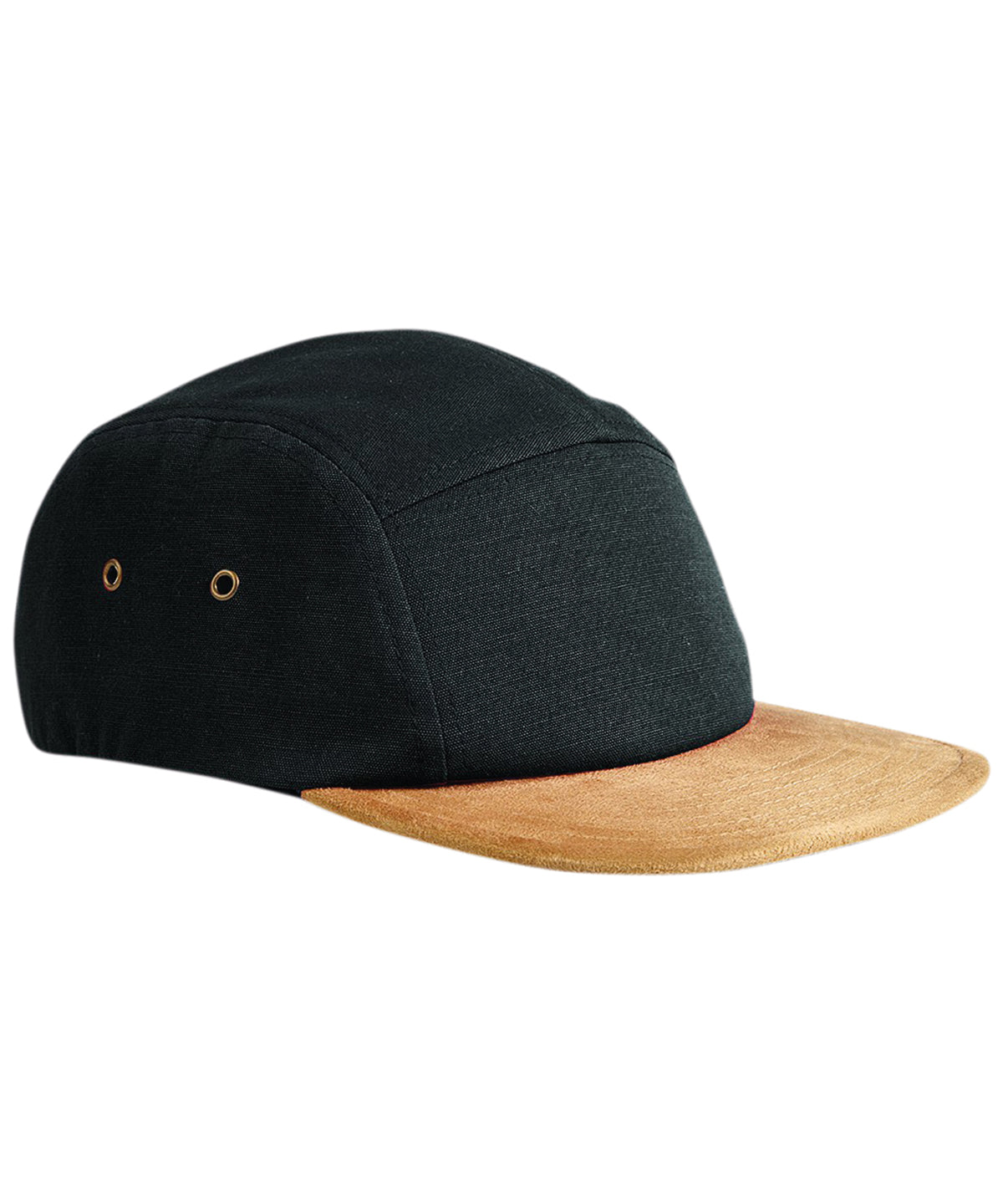 Tryck din logga på Kepsar från Beechfield - Anpassa (BC658) 5-panel keps med mockaskärm i färgen Svart One Size för företag, föreningar och privatpersoner