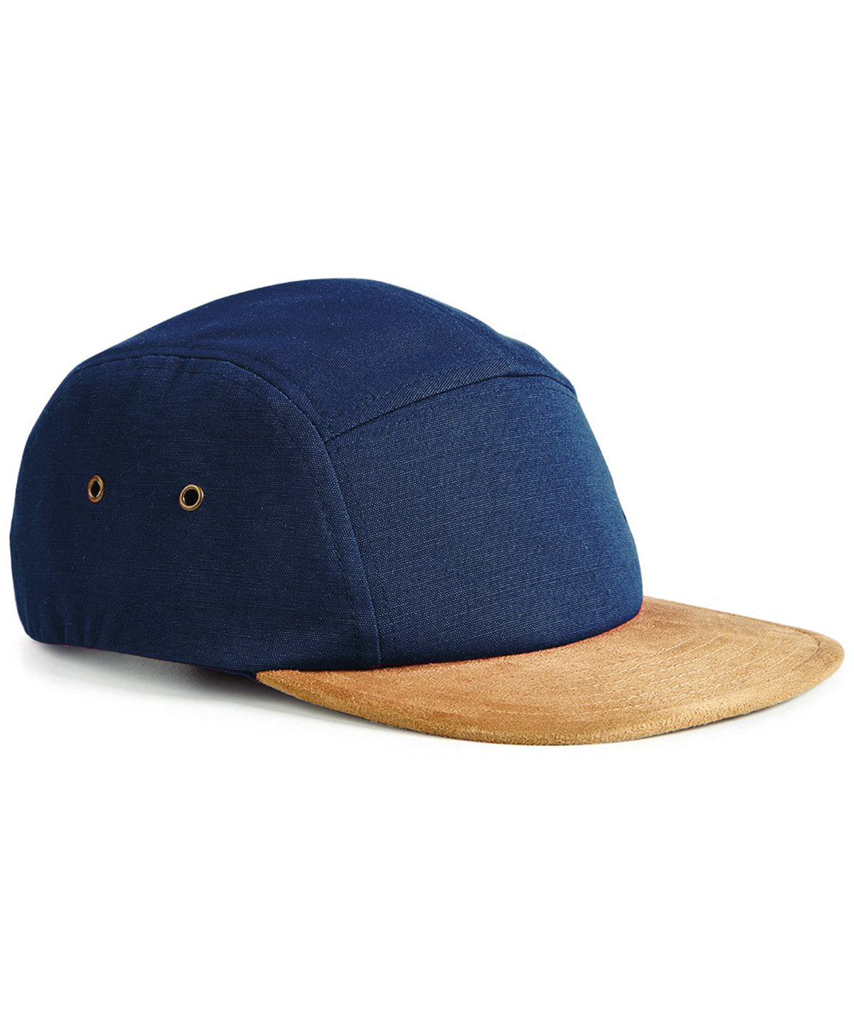 Tryck din logga på Kepsar från Beechfield - Anpassa (BC658) 5-panel keps med mockaskärm i färgen Marinblå One Size för företag, föreningar och privatpersoner