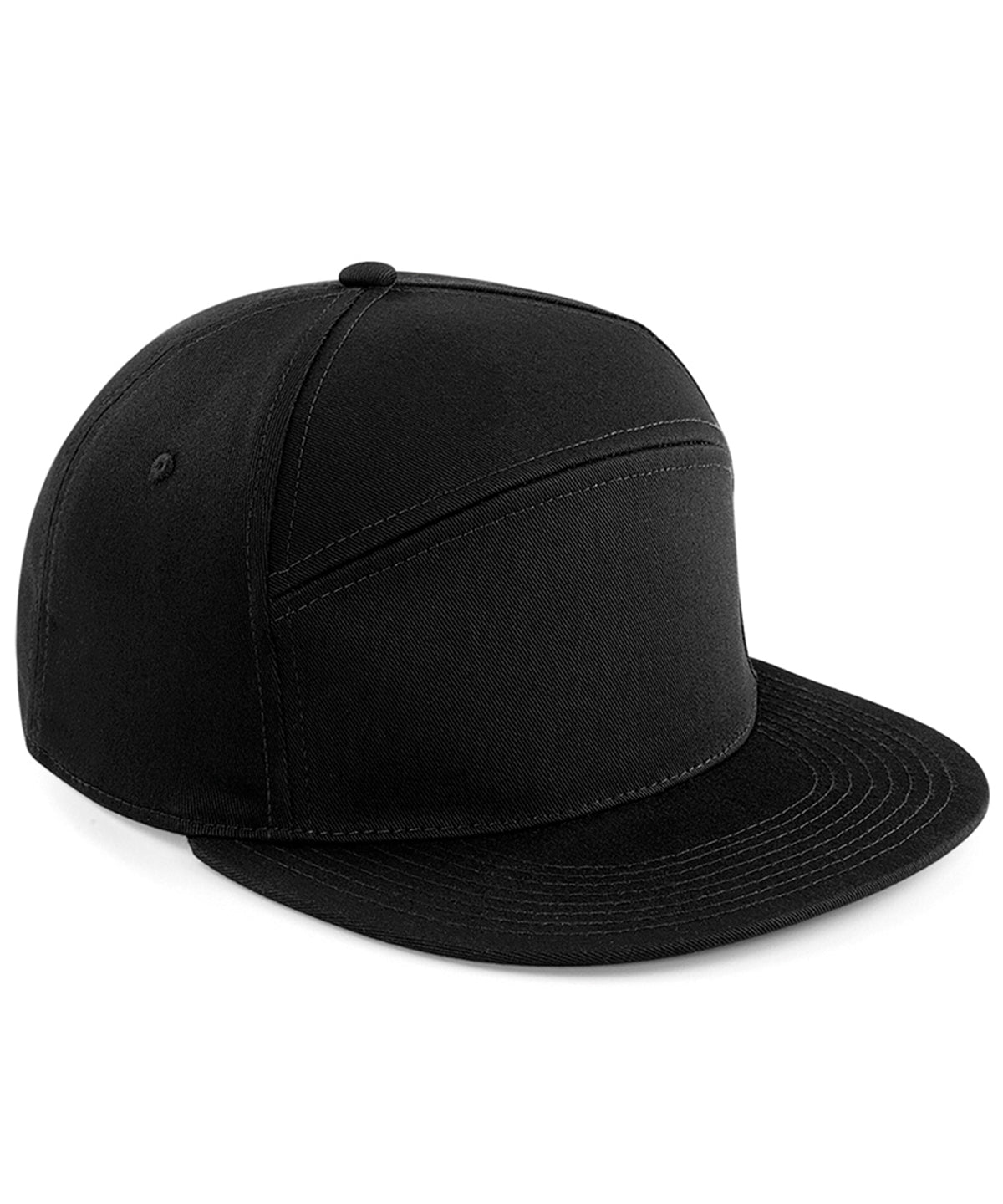 Tryck din logga på Kepsar från Beechfield - Anpassa (BC670) Pitcher snapback i färgen Svart One Size för företag, föreningar och privatpersoner