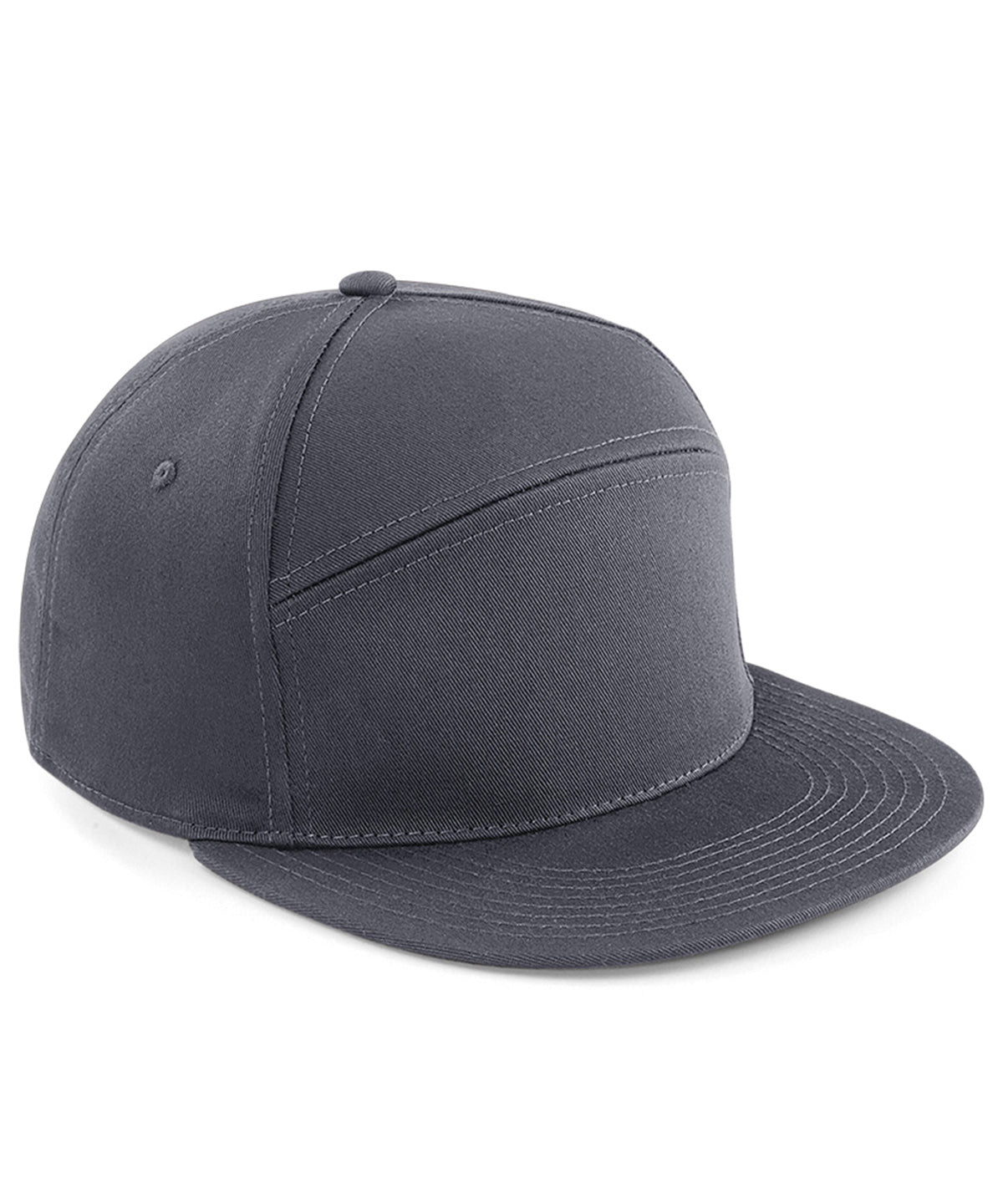 Tryck din logga på Kepsar från Beechfield - Anpassa (BC670) Pitcher snapback i färgen Mörkgrå One Size för företag, föreningar och privatpersoner