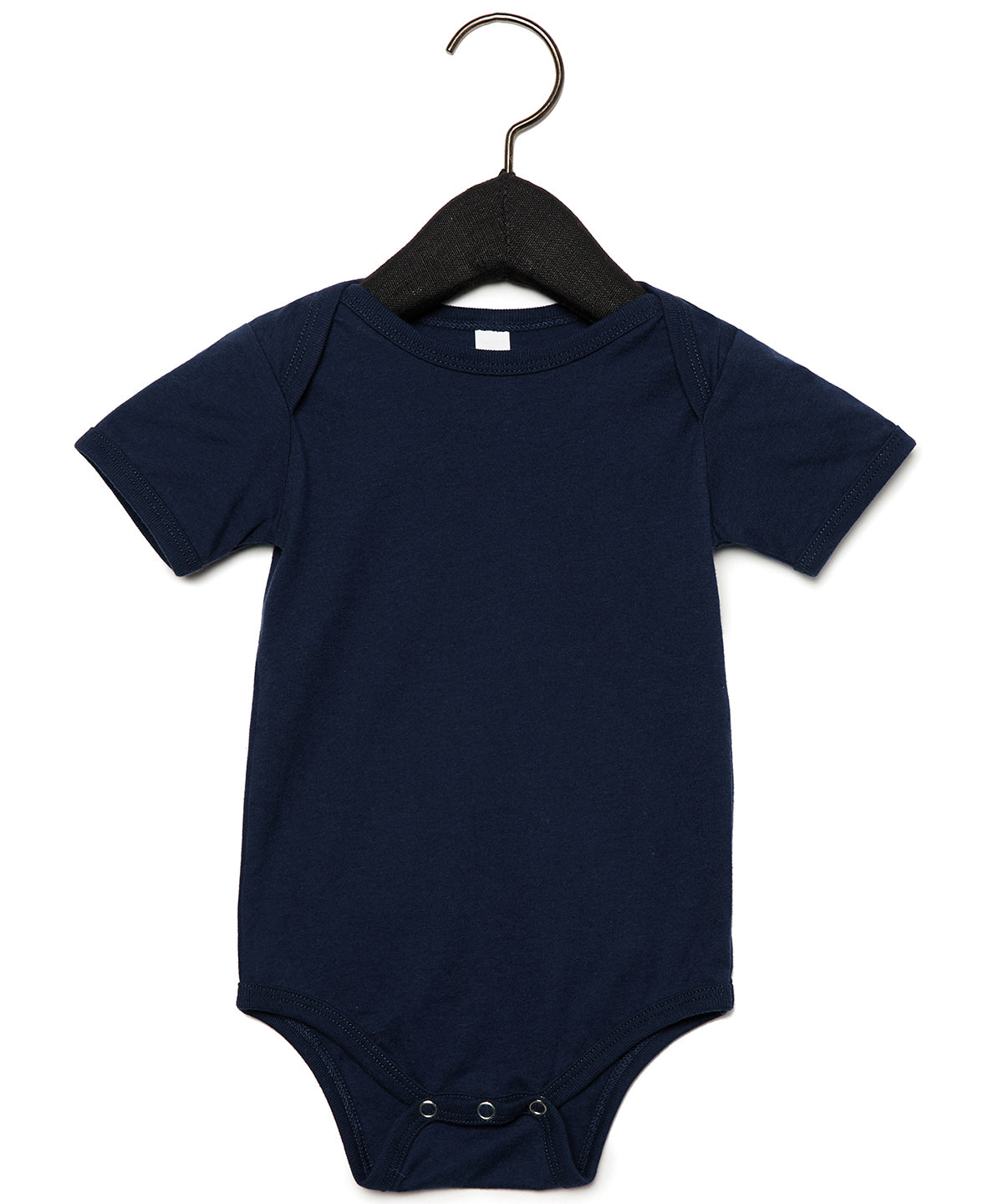 Tryck din logga på Bodys från Bella Canvas - Anpassa (BE209) Kortärmad baby Jersey-uniform i färgen Marinblå för företag, föreningar och privatpersoner