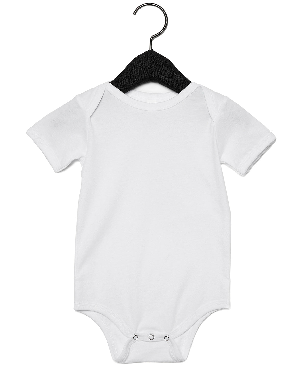 Tryck din logga på Bodys från Bella Canvas - Anpassa (BE209) Kortärmad baby Jersey-uniform i färgen Vit för företag, föreningar och privatpersoner