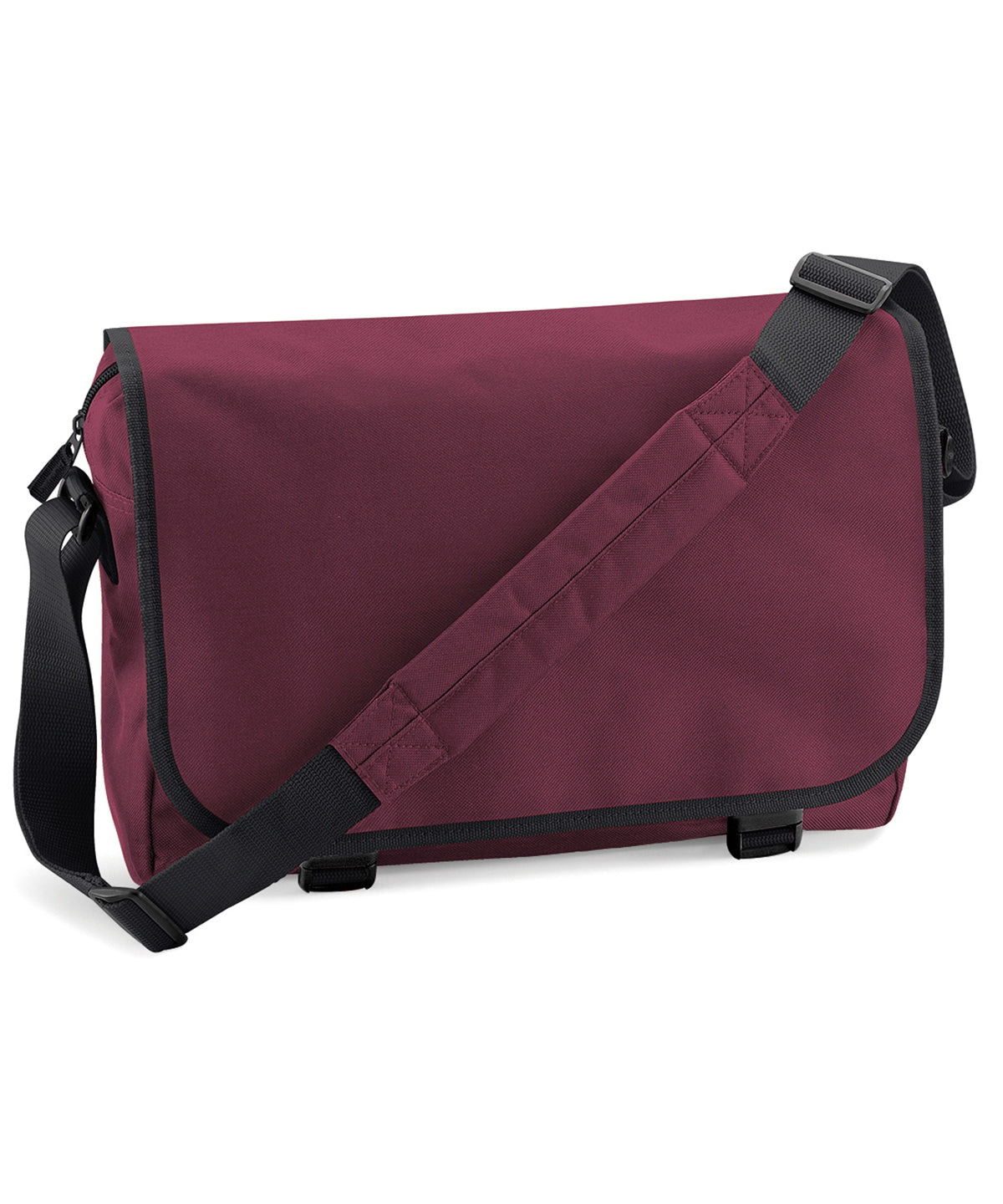 Tryck din logga på Väskor från Bagbase - Anpassa (BG021) Messenger-väska i färgen Burgundy One Size för företag, föreningar och privatpersoner