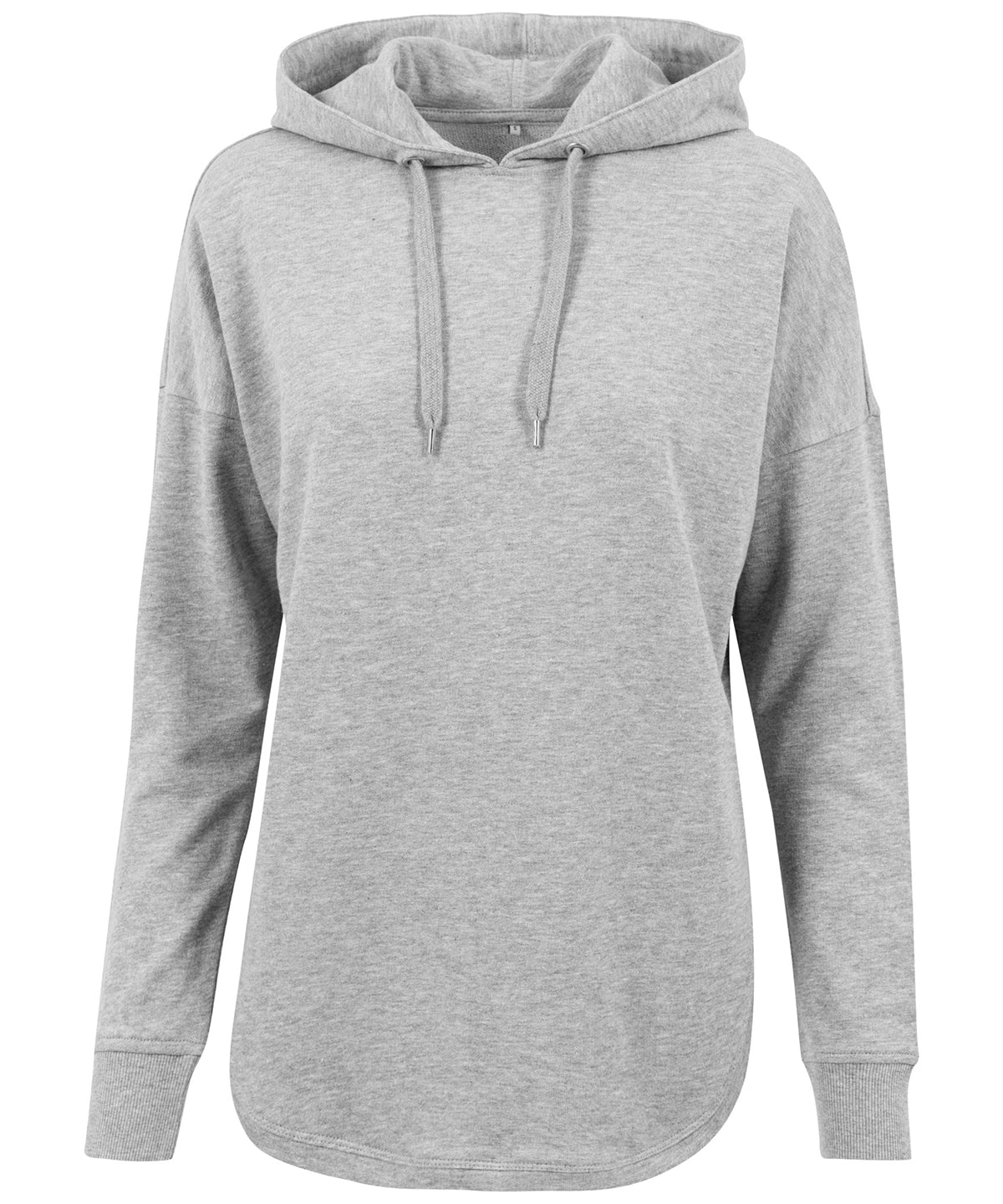 Tryck din logga på Hoodies från Build Your Brand - Anpassa (BY037) Oversized huvtröja för dam i färgen Ljusgrå för företag, föreningar och privatpersoner