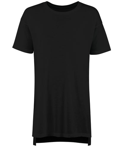Tryck din logga på T-shirts från Comfy Co - Anpassa Gals överdimensionerad lounge T i färgen Svart för företag, föreningar och privatpersoner