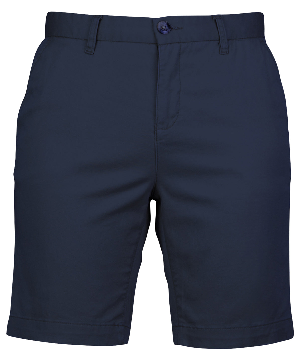 Tryck din logga på Shorts från Front Row - Anpassa (FR606) Chino-shorts med stretch för damer i färgen Marinblå för företag, föreningar och privatpersoner