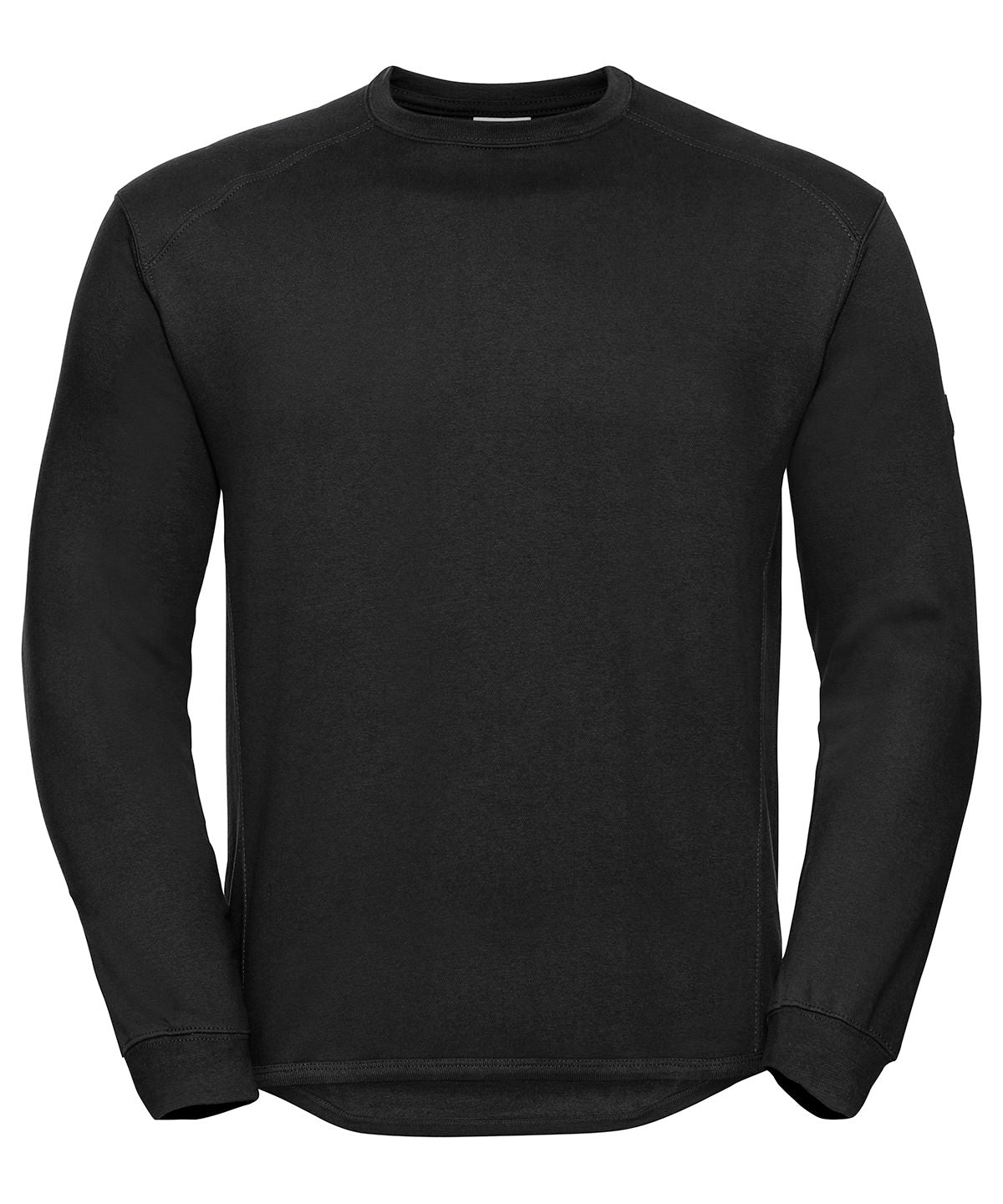 Tryck din logga på Sweatshirts från Russell Europe - Anpassa (J013M) Kraftig sweatshirt med rund hals i färgen Svart för företag, föreningar och privatpersoner