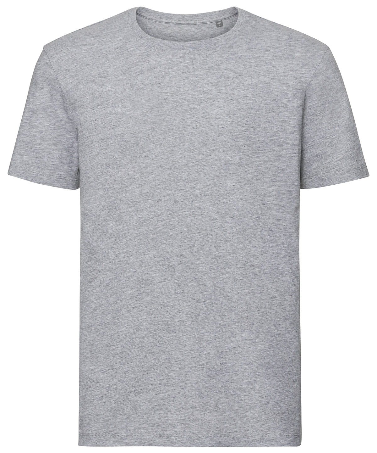 Tryck din logga på T-shirts från Russell Europe - Anpassa Ren ekologisk t-shirt i färgen Ljunggrå S för företag, föreningar och privatpersoner