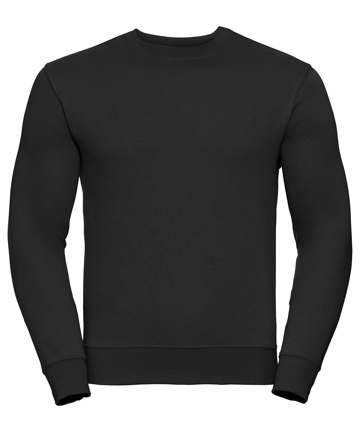 Tryck din logga på Sweatshirts från Russell Europe - Anpassa (J262M) Sweatshirt med set-in-ärm i färgen Svart för företag, föreningar och privatpersoner