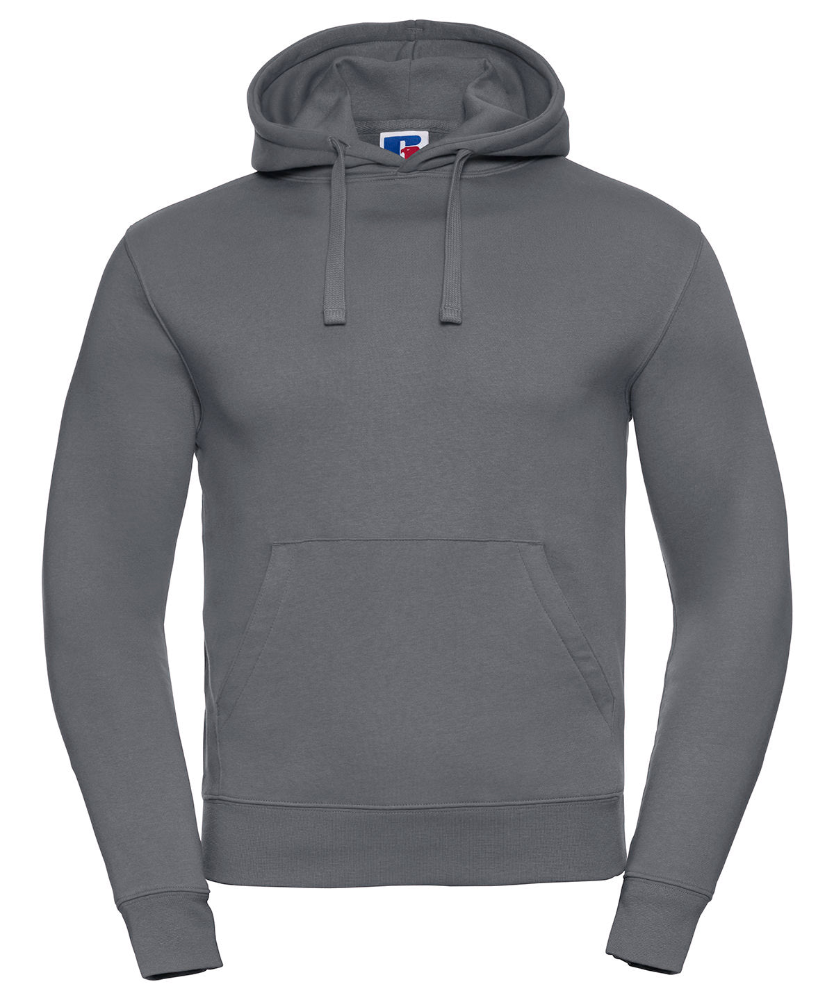 Tryck din logga på Hoodies från Russell Europe - Anpassa (J265M) Autentisk sweatshirt med huva i färgen Mörkgrå för företag, föreningar och privatpersoner