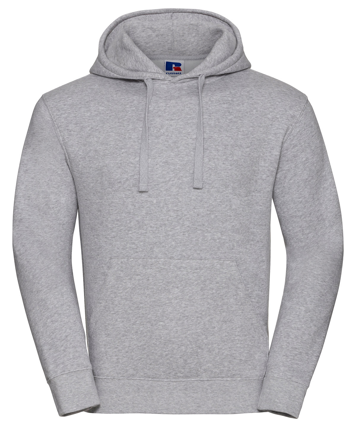 Tryck din logga på Hoodies från Russell Europe - Anpassa (J265M) Autentisk sweatshirt med huva i färgen Ljunggrå för företag, föreningar och privatpersoner