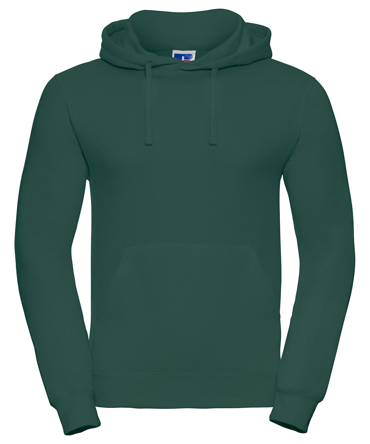 Tryck din logga på Hoodies från Russell Europe - Anpassa (J575M) Sweatshirt med huva i färgen Djup grön för företag, föreningar och privatpersoner